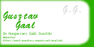 gusztav gaal business card